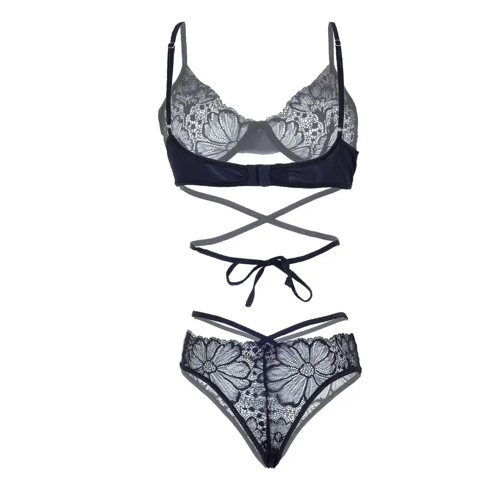 Deep Neck Lingerie Set LS-06078