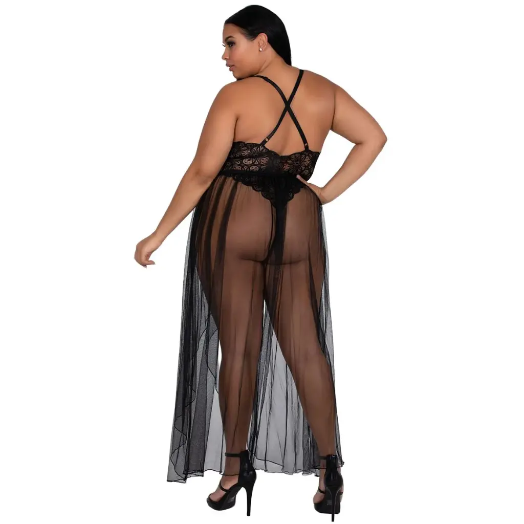 Front Open Nightgown-NG-39008