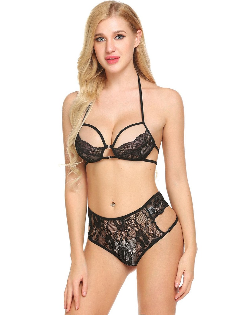 Half Cup Lingerie Set-LS-06308
