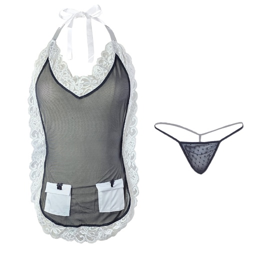 [EC-00510-BK-WH] Maid Erotic Costume EC-00510