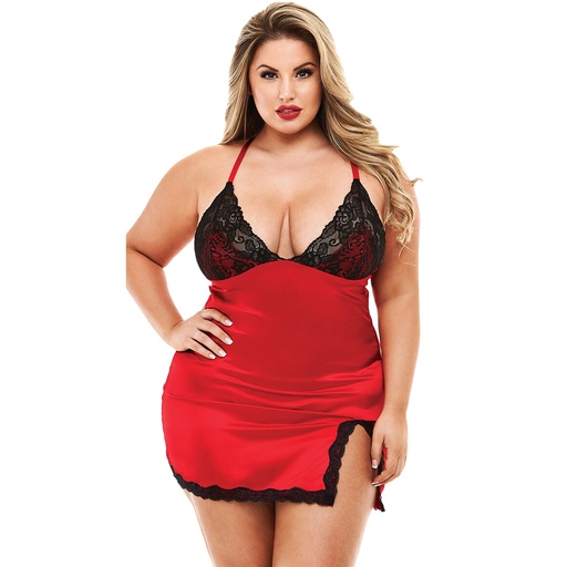 [BD-19011-RD] Side Cut Baby Doll Dress BD-19011