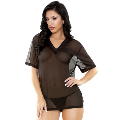 [BD-13163-BK] Side Cut Baby Doll Dress BD-13163
