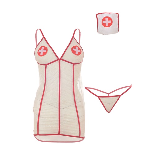 [NF-EC-00153-WH-RD] Doctor Erotic Costume - EC-00153