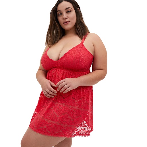 [BD-19024-RD] Short Length Baby Doll Dress BD-19024