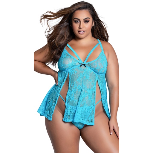 [BD-19037-LBL] Front Open Baby Doll Dress BD-19037