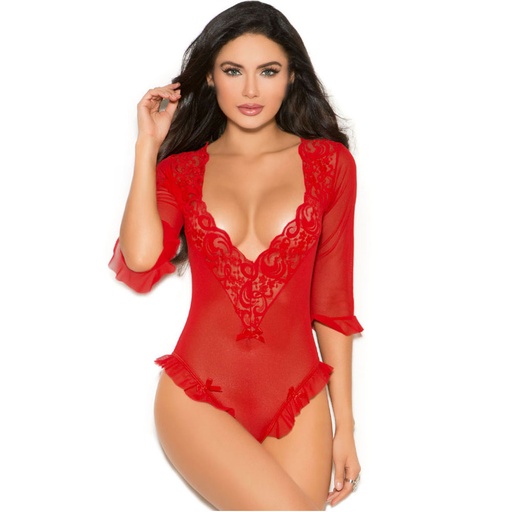 [TD-21099-RD] Monokini Teddy Dress TD-21099