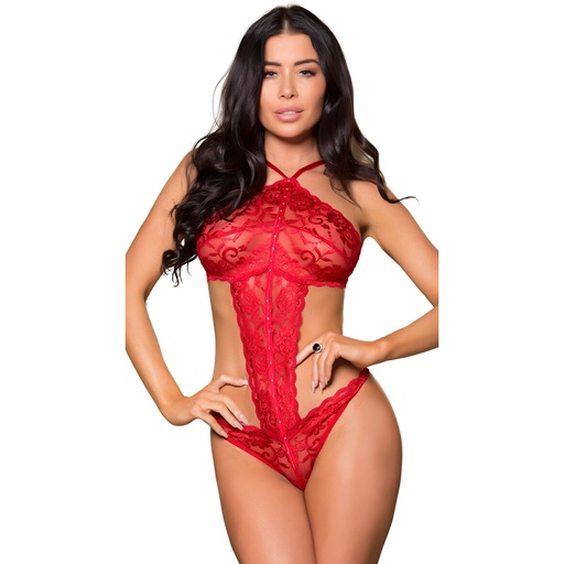 [TD-20611-RD] Monokini Teddy Dress TD-20611
