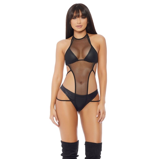 [TD-28010-BK] Monokini Teddy Dress TD-28010