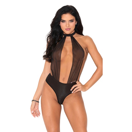 [TD-28824-BK] Monokini Teddy Dress TD-28824