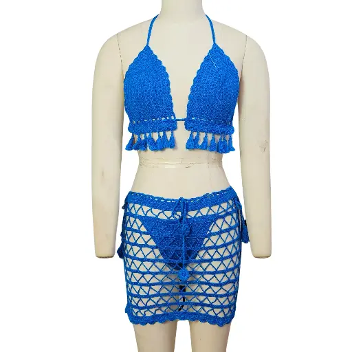 [CL-63019-RBL] Crochet Lingerie Set CL-63019