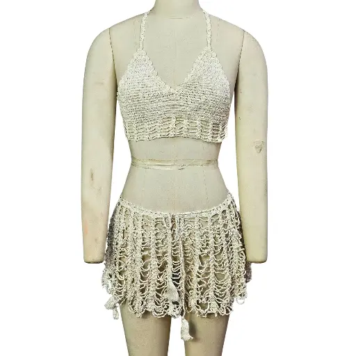 [CL-63021-WH] Crochet Lingerie Set CL-63021