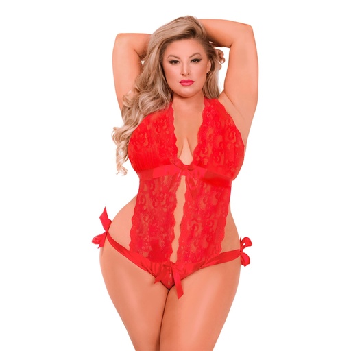 [TD-29021-RD] Monokini Teddy Dress TD-29021