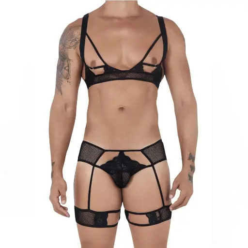 [XD-79023-BK]  Crossdresser Lingerie Set XD-79023