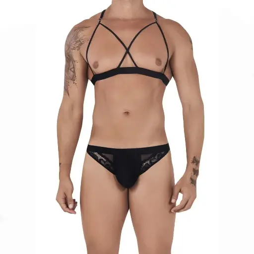 [XD-79007-BK]  Crossdresser Lingerie Set XD-79007