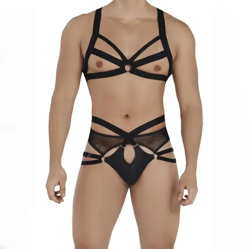 [XD-79035-BK]  Crossdresser Lingerie Set XD-79035
