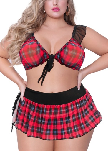 [EC-00169-BK-RD] School Girl Erotic Costume EC-00169