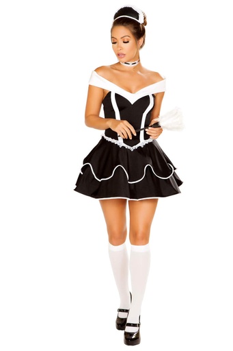 [EC-00327-BK-WH] Maid Erotic Costume EC-00327