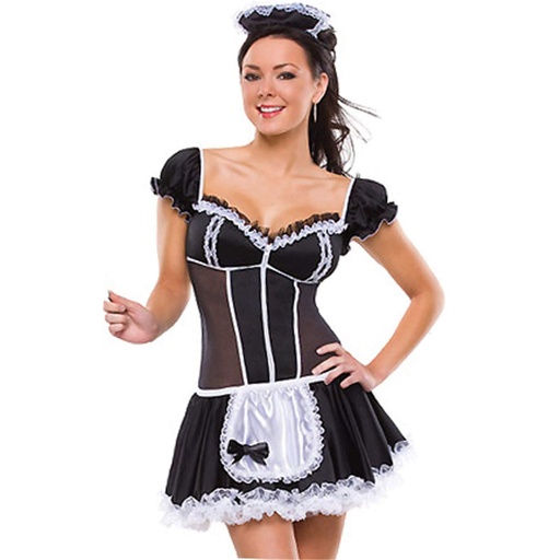 [EC-00362-BK-WH] Maid Erotic Costume EC-00362
