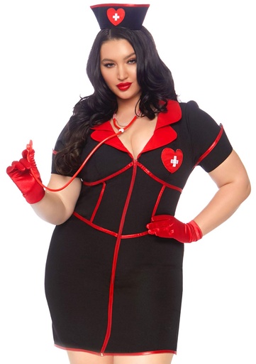 [EC-00519-BK-RD] Nurse Erotic Costume EC-00519