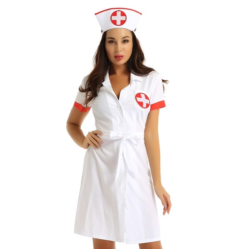 [EC-00541-WH-RD] Nurse Erotic Costume EC-00541