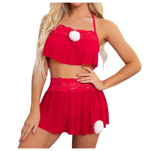 [EC-00718-RD-WH] Santa Erotic Costume EC-00718