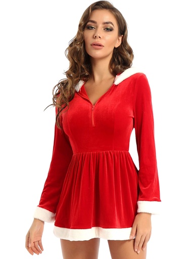 [EC-00756-RD-WH] Santa Erotic Costume EC-00756