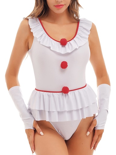 [EC-00930-WH-RD] Cheerleader Erotic Costume EC-00930