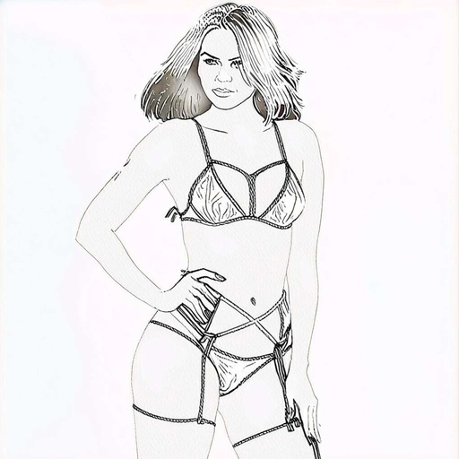 [HLS-61084-RBL] Harness Garter Lingerie Set HLS-61084