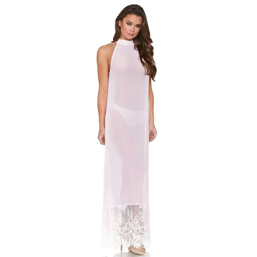 [NG-30486-BK] See Through Nightgown NG-30486