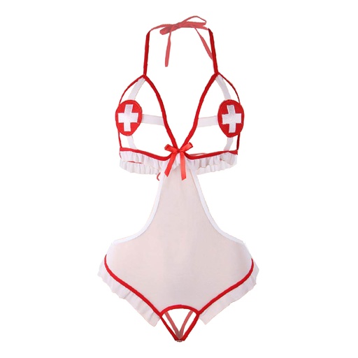[EC-00751-WH-RD] Nurse Erotic Costume EC-00751