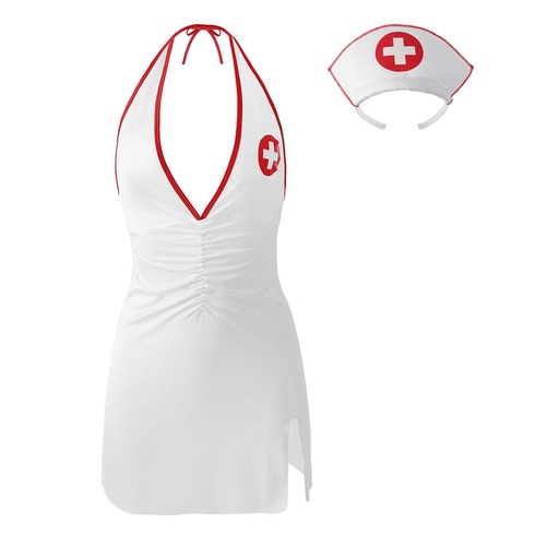 [EC-00182-WH-RD] Nurse Erotic Costume EC-00182
