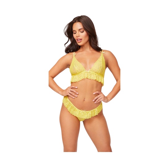 [LS-06351-YW] Frill Lingerie Set-LS-06351