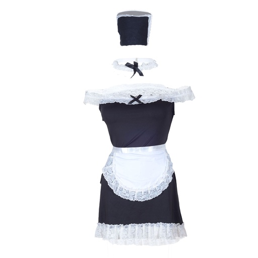 [EC-00395-BK-WH] Maid Erotic Costume EC-00395