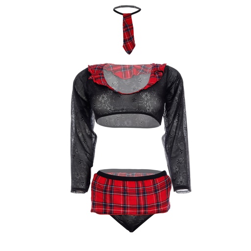 [EC-00396-BK-WH] School Girl Erotic Costume EC-00396