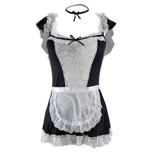 [EC-00241-BK-WH] Maid Erotic Costume EC-00241